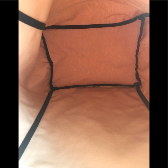 EUC Thirty One Tan/Cream/Black Canvas Arrow Graphics Extra Large Tote - Picture 7 of 8